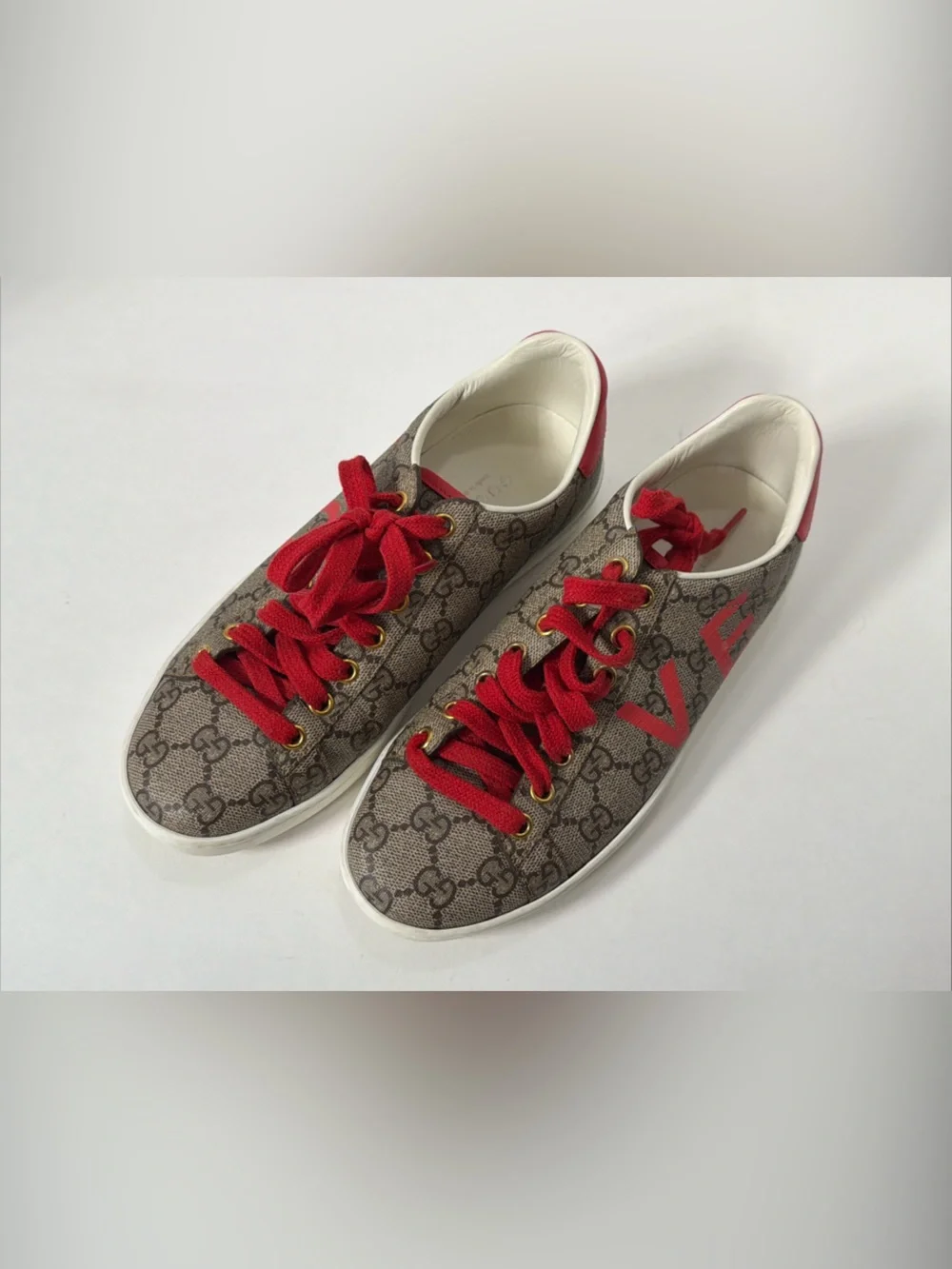 Gucci ACE VALENTINE’S DAY GG CANVAS WOMEN’S SNEAKERS Size EU 35.5 US 5.5-6 VGC - Picture 6 of 15
